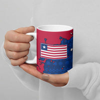 Liberia Christmas Ceramic Mug with Santa Claus Map Graphic and Red Blue Festive - Wonder Print Shop