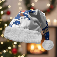 Liberia Christmas Santa Hat with Santa Claus Map Graphic and Red Blue Festive - Wonder Print Shop