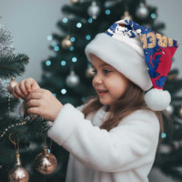 Liberia Christmas Santa Hat with Santa Claus Map Graphic and Red Blue Festive - Wonder Print Shop