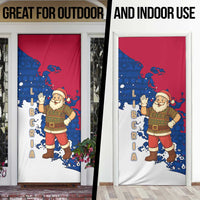 Liberia Christmas Door Cover with Santa Claus Map Graphic and Red Blue Festive - Wonder Print Shop