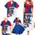 Liberia Christmas Family Matching Summer Maxi Dress and Hawaiian Shirt with Santa Claus Map Graphic and Red Blue Festive - Wonder Print Shop
