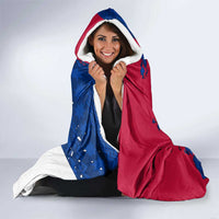 Liberia Christmas Hooded Blanket with Santa Claus Map Graphic and Red Blue Festive - Wonder Print Shop