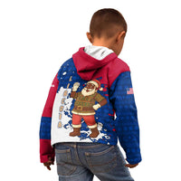 Liberia Christmas Kid Hoodie with Santa Claus Map Graphic and Red Blue Festive - Wonder Print Shop