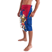 Liberia Christmas Lavalava with Santa Claus Map Graphic and Red Blue Festive - Wonder Print Shop