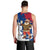 Liberia Christmas Men Tank Top with Santa Claus Map Graphic and Red Blue Festive - Wonder Print Shop