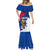 Liberia Christmas Mermaid Dress with Santa Claus Map Graphic and Red Blue Festive - Wonder Print Shop