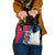 Liberia Christmas Shoulder Handbag with Santa Claus Map Graphic and Red Blue Festive - Wonder Print Shop