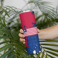 Liberia Christmas Skinny Tumbler with Santa Claus Map Graphic and Red Blue Festive - Wonder Print Shop