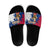 Liberia Christmas Slide Sandals with Santa Claus Map Graphic and Red Blue Festive - Wonder Print Shop
