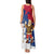 Liberia Christmas Tank Maxi Dress with Santa Claus Map Graphic and Red Blue Festive - Wonder Print Shop