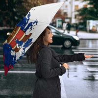 Liberia Christmas Umbrella with Santa Claus Map Graphic and Red Blue Festive - Wonder Print Shop