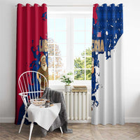 Liberia Christmas Window Curtain with Santa Claus Map Graphic and Red Blue Festive - Wonder Print Shop