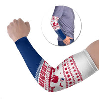 Liberia Christmas Arm Sleeves with Red Wildlife Silhouettes and White Blue Holiday - Wonder Print Shop