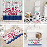 Liberia Christmas Bathroom Set with Red Wildlife Silhouettes and White Blue Holiday - Wonder Print Shop