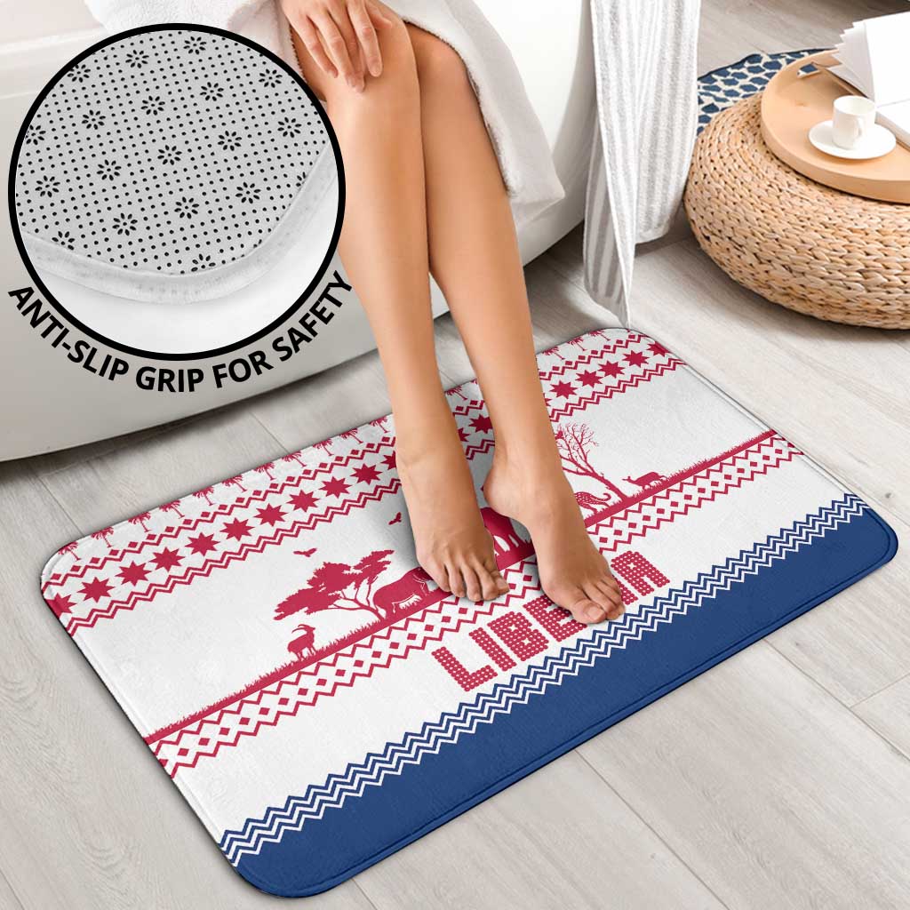 Liberia Christmas Bathroom Set with Red Wildlife Silhouettes and White Blue Holiday - Wonder Print Shop