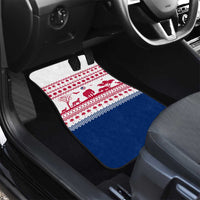 Liberia Christmas Car Mats with Red Wildlife Silhouettes and White Blue Holiday - Wonder Print Shop
