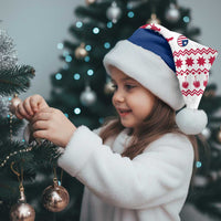 Liberia Christmas Santa Hat with Red Wildlife Silhouettes and White Blue Holiday - Wonder Print Shop