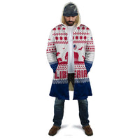 Liberia Christmas Cloak with Red Wildlife Silhouettes and White Blue Holiday - Wonder Print Shop