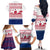 Liberia Christmas Family Matching Off The Shoulder Long Sleeve Dress and Hawaiian Shirt with Red Wildlife Silhouettes and White Blue Holiday - Wonder Print Shop