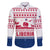 Liberia Christmas Family Matching Off The Shoulder Long Sleeve Dress and Hawaiian Shirt with Red Wildlife Silhouettes and White Blue Holiday - Wonder Print Shop