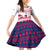 Liberia Christmas Family Matching Off Shoulder Short Dress and Hawaiian Shirt with Red Wildlife Silhouettes and White Blue Holiday - Wonder Print Shop