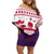 Liberia Christmas Family Matching Off Shoulder Short Dress and Hawaiian Shirt with Red Wildlife Silhouettes and White Blue Holiday - Wonder Print Shop