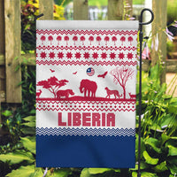 Liberia Christmas Garden Flag with Red Wildlife Silhouettes and White Blue Holiday - Wonder Print Shop