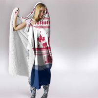 Liberia Christmas Hooded Blanket with Red Wildlife Silhouettes and White Blue Holiday - Wonder Print Shop
