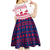 Liberia Christmas Kid Short Sleeve Dress with Red Wildlife Silhouettes and White Blue Holiday - Wonder Print Shop