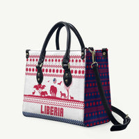 Liberia Christmas Leather Bag with Red Wildlife Silhouettes and White Blue Holiday - Wonder Print Shop