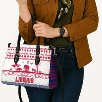 Liberia Christmas Leather Bag with Red Wildlife Silhouettes and White Blue Holiday - Wonder Print Shop