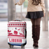Liberia Christmas Luggage Cover with Red Wildlife Silhouettes and White Blue Holiday - Wonder Print Shop