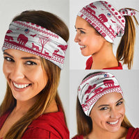Liberia Christmas Neck Gaiter with Red Wildlife Silhouettes and White Blue Holiday - Wonder Print Shop
