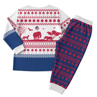 Liberia Christmas Pajama Set with Red Wildlife Silhouettes and White Blue Holiday - Wonder Print Shop