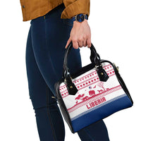 Liberia Christmas Shoulder Handbag with Red Wildlife Silhouettes and White Blue Holiday - Wonder Print Shop