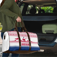 Liberia Christmas Travel Bag with Red Wildlife Silhouettes and White Blue Holiday - Wonder Print Shop