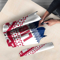 Liberia Christmas Umbrella with Red Wildlife Silhouettes and White Blue Holiday - Wonder Print Shop