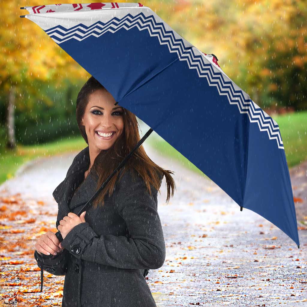 Liberia Christmas Umbrella with Red Wildlife Silhouettes and White Blue Holiday - Wonder Print Shop