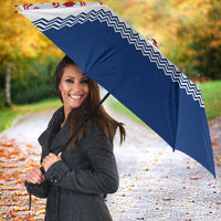 Liberia Christmas Umbrella with Red Wildlife Silhouettes and White Blue Holiday - Wonder Print Shop