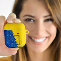 Ukraine Christmas AirPods Case with Yellow and Blue Tree Design and Traditional Embroidery - Wonder Print Shop