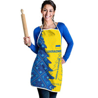 Ukraine Christmas Apron with Yellow and Blue Tree Design and Traditional Embroidery - Wonder Print Shop