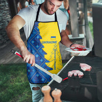 Ukraine Christmas Apron with Yellow and Blue Tree Design and Traditional Embroidery - Wonder Print Shop