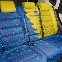 Ukraine Christmas Back Car Seat Cover with Yellow and Blue Tree Design and Traditional Embroidery - Wonder Print Shop