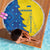 Ukraine Christmas Beach Blanket with Yellow and Blue Tree Design and Traditional Embroidery - Wonder Print Shop