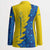 Ukraine Christmas Blazer with Yellow and Blue Tree Design and Traditional Embroidery - Wonder Print Shop