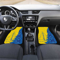 Ukraine Christmas Car Mats with Yellow and Blue Tree Design and Traditional Embroidery - Wonder Print Shop