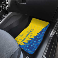 Ukraine Christmas Car Mats with Yellow and Blue Tree Design and Traditional Embroidery - Wonder Print Shop