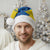 Ukraine Christmas Santa Hat with Yellow and Blue Tree Design and Traditional Embroidery - Wonder Print Shop