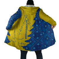 Ukraine Christmas Cloak with Yellow and Blue Tree Design and Traditional Embroidery - Wonder Print Shop