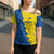 Ukraine Christmas Cross Shoulder Shirt with Yellow and Blue Tree Design and Traditional Embroidery - Wonder Print Shop